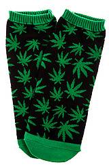 Black & Green Cannabis Leaf Socks